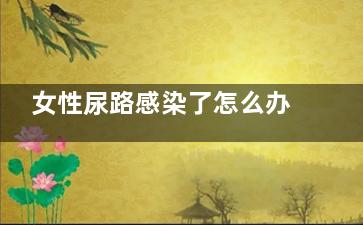 女性尿路感染了怎么办 女性尿路感染怎么治疗(女性尿路感染了还能同房吗)